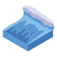 Flood wave icon, isometric style vector