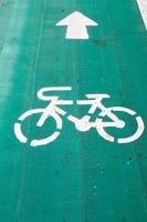 Bicycle path or Bicycle signs on the road photo