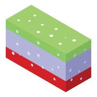 Home confectionery cake icon, isometric style vector