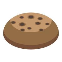 Cocoa biscuit icon, isometric style vector