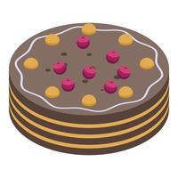 Homemade cake icon, isometric style vector