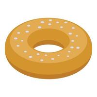 icono de donut de confitería, estilo isométrico vector