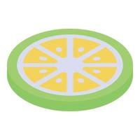 Lime slice icon, isometric style vector