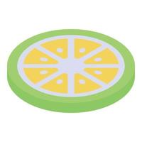 Lime slice icon, isometric style vector