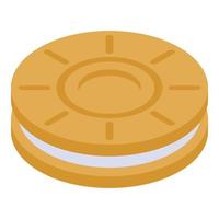 Sandwich biscuit icon, isometric style vector