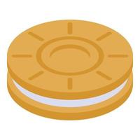 icono de galleta sándwich, estilo isométrico vector