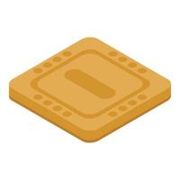 Biscuit icon, isometric style vector