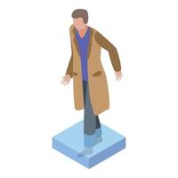 Man jacket flood icon, isometric style vector