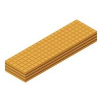 Waffle bar icon, isometric style vector