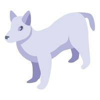 icono de perro blanco, estilo isométrico vector