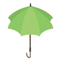 Green umbrella icon, isometric style vector