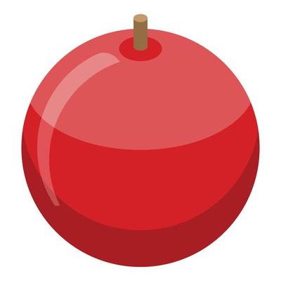 Fresh red apple icon, isometric style