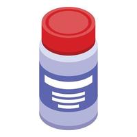 Animal pill jar icon, isometric style vector