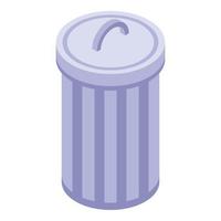 Garbage bin icon, isometric style vector