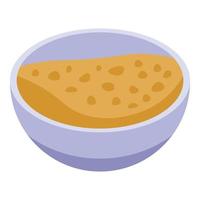 Cereals bowl icon, isometric style vector