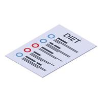 Diet program icon, isometric style vector