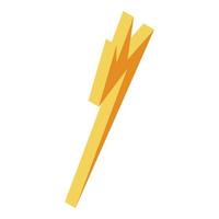 Yellow electricity bolt icon, isometric style vector