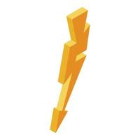 Thunder bolt icon, isometric style vector