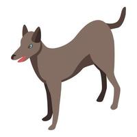 icono de perro marrón, estilo isométrico vector