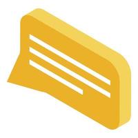 Advertising manager chat icon, isometric style vector