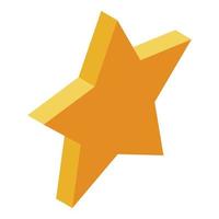 Gold star manager icon, isometric style vector