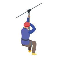 Activity zip line icon, isometric style vector