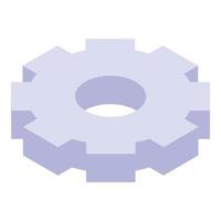 Gear wheel icon, isometric style vector