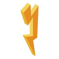 Yellow bolt icon, isometric style vector