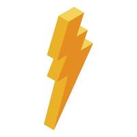 Electricity yellow arrow icon, isometric style vector