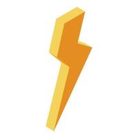 Thunder arrow icon, isometric style vector