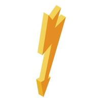 Electric bolt icon, isometric style vector