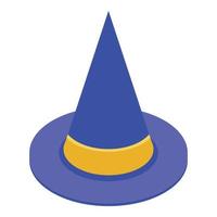 icono de sombrero de mago, estilo isométrico vector