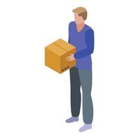 Delivery parcel box icon, isometric style vector