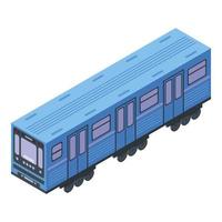 Subway train wagon icon, isometric style vector