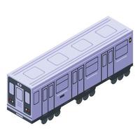 Metro wagon icon, isometric style vector