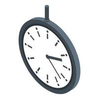 Subway station clock icon, isometric style vector