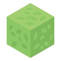 icono de arbusto de cubo, estilo isométrico vector