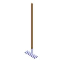 Rake tool icon, isometric style vector