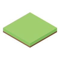Green grass decorative icon, isometric style vector