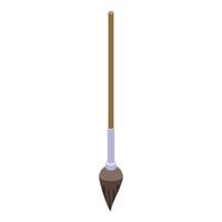 Witch broom icon, isometric style vector