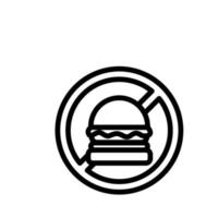 no hay icono de contorno de comida chatarra. ilustración de no comida chatarra. ningún diseño de icono de comida chatarra es adecuado para desarrolladores de sitios web, creadores de aplicaciones, diseñadores gráficos. vector