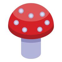 Magic red mushroom icon, isometric style vector
