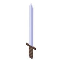 Magic sword icon, isometric style vector