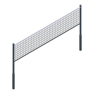 Volleyball net icon, isometric style