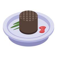 French choco waffle icon, isometric style vector