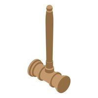 Judge gavel icon, isometric style vector