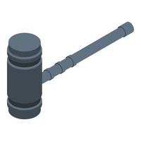 Judge hammer icon, isometric style vector