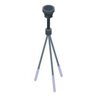 Cameraman tripod icon, isometric style vector