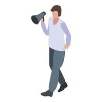 Film director megaphone icon, isometric style vector