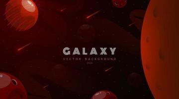 Horizontal space backgrounds with abstract shape and planets. Web design. Space exploring. Vector illustration of galaxy. Concept of web banner. Fantasy backdrop for ui galaxy game.